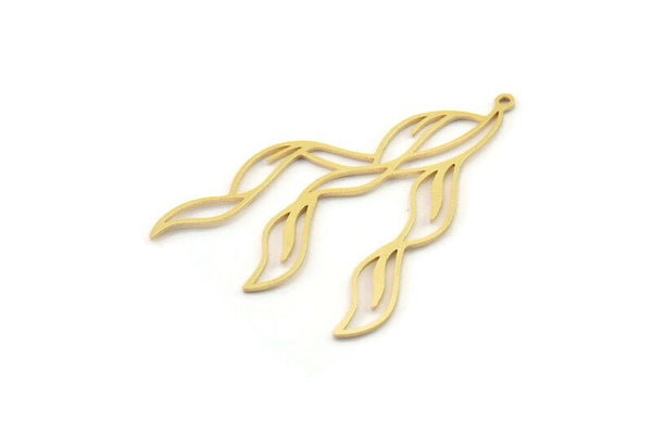 Brass Leaf Charm, Raw Brass Leaf Charms, Brass Earring Charms, Brass Charms for Jewelry Making (50x32x0.80mm) SMP1398