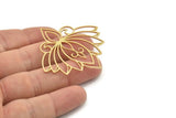 Brass Flower Charm, Raw Brass Flower Charms, Brass Earring Charms, Brass Charms for Jewelry Making (49x0.80mm) SMP1395