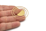Brass Geometric Charm, Raw Brass Circle Charms, Brass Earring Charms, Brass Charms for Jewelry Making (44x42x0.80mm) SMP1417 A3274