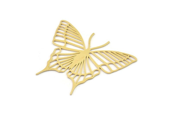 Brass Butterfly Charm, Raw Brass Butterfly Shaped Charms, Earring Findings (48x38x0.60mm) SMP1413