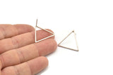 Silver Triangle Earring, 6 Antique Silver Plated Brass Triangle Stud Earrings (24x1mm) Bs 1027 A2077