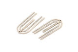 Silver Fringed Charm, 8 Antique Silver Plated Brass Fringe Shaped Charms With 1 Hole, Findings (33x15x0.80mm) A6472