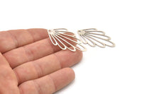 Silver Leaf Charm, 6 Antique Silver Plated Leaf Charms With 1 Hole, Charm Pendants (38.5x20x0.60mm) A5048