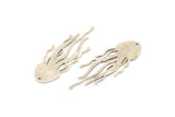 Silver Jellyfish Charm, 4 Antique Silver Plated Brass Jellyfish Charms With 1 Hole, Charm Pendants (43x16x0.60mm) SMP0059 A6196 Q0233