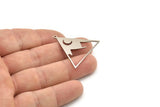 Steel Triangle Charm, Stainless Steel Crescent Moon, Steel Mountain Charms With 1 Loop, Findings (30x32x0.80mm) SMP1421