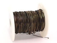 Black Chain Faceted, 4 M (1.5mm) Black Antique Brass Faceted Soldered Curb Chain - Ys009 ( Z046 )