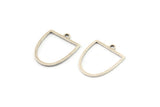 Silver D Shaped Charm, 24 Antique Silver Plated Brass D Shaped Charms With 1 Loop, Earrings, Findings (18x15x0.60mm) A4424