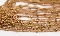 Red Raw Brass Chain, 10 M (1.5 Mm) Raw Red Brass Soldered Chain - Ybt007 Z114