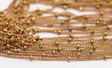 Red Raw Brass Chain, 10 M (1.5 Mm) Raw Red Brass Soldered Chain - Ybt007 Z114