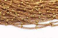 Faceted Red Brass Chain, 10m (1.6mm) Faceted Red Brass Soldered Chain - Ybt008 ( Z014 )