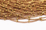 Faceted Red Brass Chain, 10m (1.6mm) Faceted Red Brass Soldered Chain - Ybt008 ( Z014 )