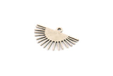 Silver Sun Charm, 12 Antique Silver Plated Brass Sun Charms With 1 Loop, Findings (20x13x0.60mm) A4057