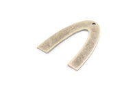Silver Geometric Charm, 2 Antique Silver Plated Brass V Shaped Charms With 1 Hole, Pendants, Findings (28x24x0.70mm) B0239