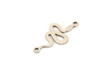 Silver Snake Charm, 24 Antique Silver Plated Brass Snake Shaped Charms With 2 Loops, Pendants, Connector Findings (21x11x0.60mm) A4086