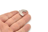 Steel Charm, Stainless Steel, Steel Pendants, Charm Pendants, U Shaped Charms, Steel Semi Circle Charms With 3 Holes (20x16x0.80mm) SMP1430
