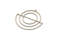 Steel Circle Charm, Stainless Steel Semi Circle Charm With 1 Loop, Charm Pendants (37x35x0.80mm) SMP1424 A5784