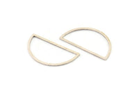 Silver Half Moon - 12 Antique Silver Plated Brass Semi Circle Connectors (15x28x0.80mm) A4832