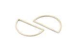 Silver Half Moon - 12 Antique Silver Plated Brass Semi Circle Connectors (15x28x0.80mm) A4832