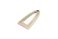 Silver Charm, 6 Antique Silver Plated Brass Half Ellipse Shape Charms With 1 Hole, Pendants, Earrings, Findings (23x12x0.70mm) B0231
