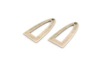 Silver Charm, 6 Antique Silver Plated Brass Half Ellipse Shape Charms With 1 Hole, Pendants, Earrings, Findings (23x12x0.70mm) B0231