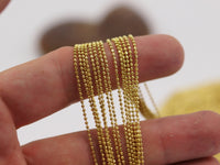5 Meters - 16.5 Feet (1.2 mm) Raw Brass Faceted Ball Chains ba1.2 ( Z020 )