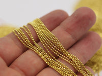 5 Meters - 16.5 Feet (1.2 mm) Raw Brass Faceted Ball Chains ba1.2 ( Z020 )