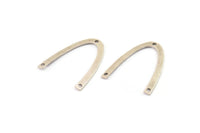 Silver Geometric Charm, 8 Antique Silver Plated Brass V Shaped Charms With 3 Holes Pendants, Findings (28x25x0.70mm) B0245