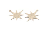 Star Pole Star Charm, 12 Antique Silver Plated, Silver Charms, Silver Pole Star Charms With 1 Loop (26x24x0.60mm) A4017