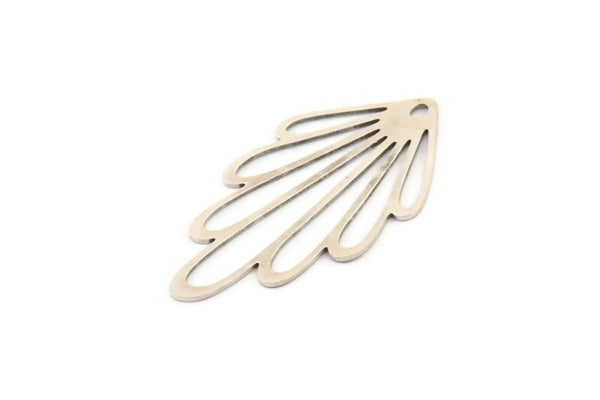 Silver Leaf Charm, 6 Antique Silver Plated Leaf Charms With 1 Hole, Charm Pendants (38.5x20x0.60mm) A5048