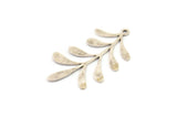 Silver Leaf Charm, 6 Antique Silver Plated Brass Branch Charms With 1 Loop, Charm Pendants (34x19.5x0.60mm) A4541 Q0602