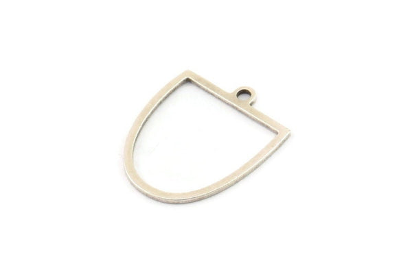 Silver D Shaped Charm, 24 Antique Silver Plated Brass D Shaped Charms With 1 Loop, Earrings, Findings (18x15x0.60mm) A4424