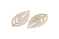 Silver Fringed Charm, 4 Antique Silver Plated Brass Fringe Shaped Charms With 1 Loop (43.5x24x0.60mm) A6726