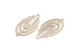 Silver Fringed Charm, 4 Antique Silver Plated Brass Fringe Shaped Charms With 1 Loop (43.5x24x0.60mm) A6726