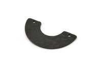 Siyah Geometrik Charm, 2 Delikli 2 Çekiçlenmiş Oksitlenmiş Siyah Pirinç U Şeklinde Kolye, Charmlar, Bulgular (31x15x8x1mm) N0966