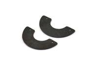 Siyah Geometrik Charm, 2 Delikli 2 Çekiçlenmiş Oksitlenmiş Siyah Pirinç U Şeklinde Kolye, Charmlar, Bulgular (31x15x8x1mm) N0966