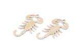 Silver Scorpion Charm, 6 Antique Silver Plated Brass Scorpion Shaped Charms With 1 Loop, Charm Pendants (30x16x0.60mm) A4929