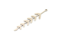 Silver Leaf Charm, 10 Antique Silver Plated Brass Branch Charms With 1 Loop, Charm Pendants (46x10x0.60mm) A3461