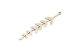 Silver Leaf Charm, 10 Antique Silver Plated Brass Branch Charms With 1 Loop, Charm Pendants (46x10x0.60mm) A3461