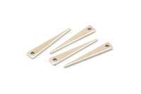 Silver Triangle Charm, 10 Antique Silver Plated Brass Triangle Charms With 1 Hole (22x4x0.80mm) B0209