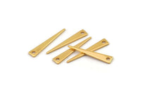 Gold Triangle Charm, 8 Gold Plated Brass Triangle Charms With 1 Hole (22x4x0.80mm) B0209