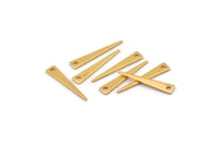 Gold Triangle Charm, 8 Gold Plated Brass Triangle Charms With 1 Hole (22x4x0.80mm) B0209