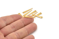 Gold Triangle Charm, 8 Gold Plated Brass Triangle Charms With 1 Hole (22x4x0.80mm) B0209