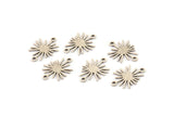 Silver Sun Charm, 24 Antique Silver Plated Brass Sun Charms With 2 Loops, Connectors (15x11x0.60mm) A3651
