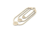Silver Oval Charm, 8 Antique Silver Plated Brass Oval Charms With 1 Loop, Earring Charms (35x15x0.60mm) A4572