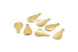Gold Drop Charm, 12 Gold Plated Brass Drop Charms With 1 Loop, Findings (15x8x0.50mm) B0346