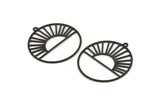 Siyah Yuvarlak Charm, 1 Döngülü 6 Oksitlenmiş Siyah Pirinç Yükselen Güneş Charm'ı, Charm Kolye Uçları (33x30,5x0,60 mm) A5173 H1034