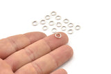 6mm Jump Rings - 100 Antique Silver Plated Brass Jump Rings (6x0.80mm) A0855