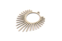 Silver Sun Charm, 6 Antique Silver Plated Brass Sun Charms With 1 Loop, Pendants, Findings (33x29x0.60mm) A6333 H1013