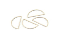 Silver Half Moon - 12 Antique Silver Plated Brass Semi Circle Connectors (15x28x0.80mm) A4832