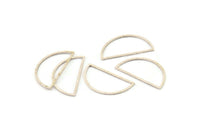 Silver Half Moon - 12 Antique Silver Plated Brass Semi Circle Connectors (15x28x0.80mm) A4832